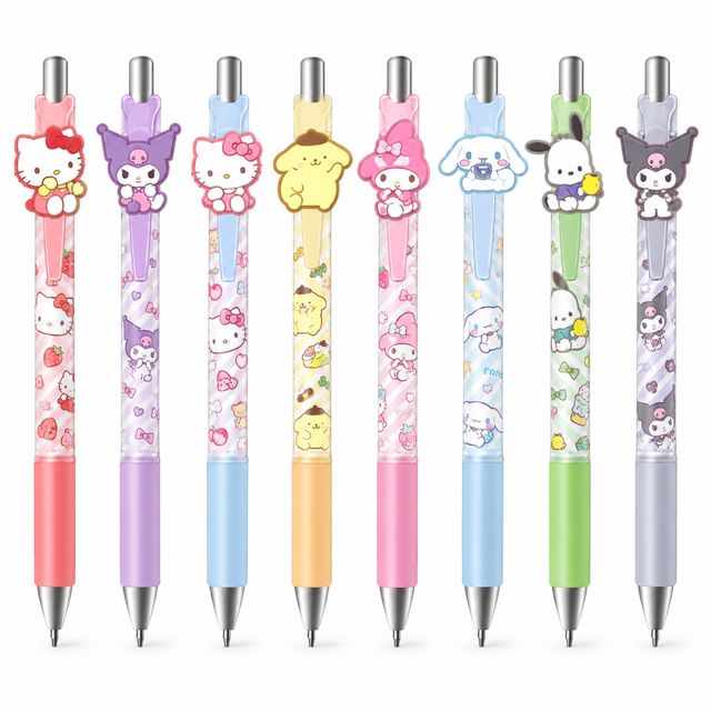 Sanrio character mascot gel pens in eight assorted designs