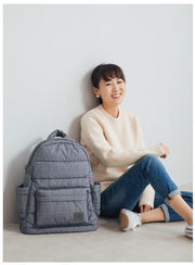 Airy Backpack Baby Diaper Bag - Knitted Grey (L)