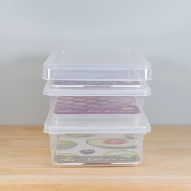 Stackable Fridge Food Saver Organizer 日本霜山 冰箱雞蛋/蔬果/水餃收納保鮮盒 附蓋