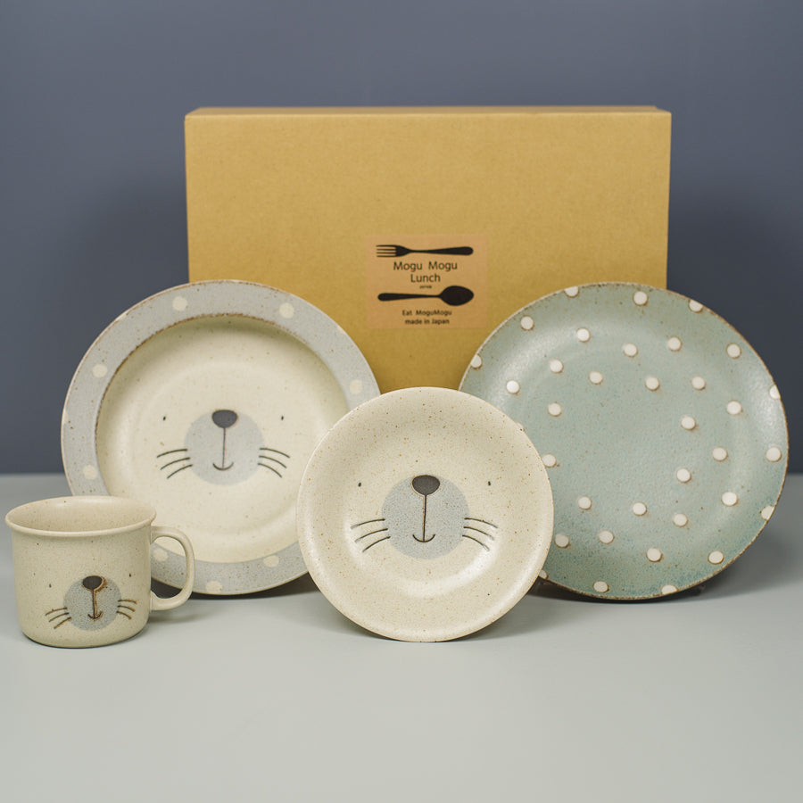 Mogu Mogu Japanese Mino Ware Kids Meal Gift Set – Seals
