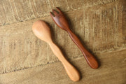 Smile Wooden Kids Cutlery Spoon + Fork Set 日本松木微笑幼兒叉匙組