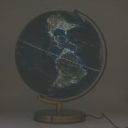 12" Illuminated Satellite Geography Learning Globe 地形海溝人口分佈古銅座地球儀 (CH/EN)