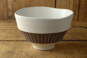 Mino Ware Rice Bowl - Choco Stripes Series 日製美濃燒手工窯碗 (2 Color Options)