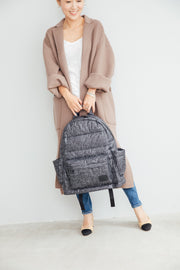 Airy Backpack Baby Diaper Bag - Black Tweed (L)