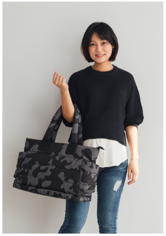 【IMPERFECT】Airy Tote Baby Diaper Bag - Black Camo (L)