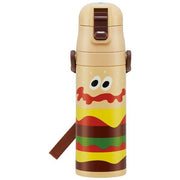 Burger Stainless Steel Flask Water Bottle with Shoulder Strap (470mL)