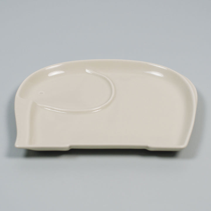 【Imperfect】Mino Ware Animal Life Elephant Divided Plate 日本製大象造型兒童瓷盤