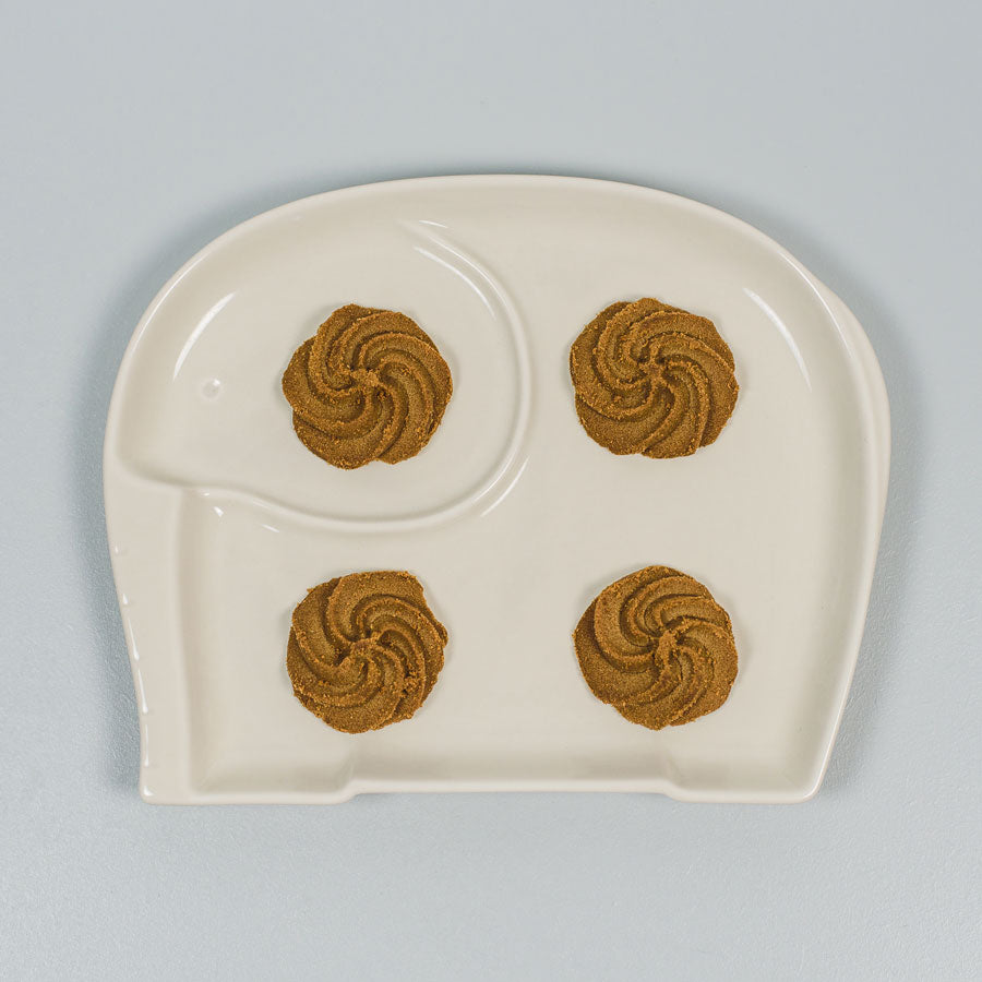 【Imperfect】Mino Ware Animal Life Elephant Divided Plate 日本製大象造型兒童瓷盤