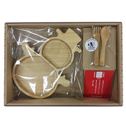 Handmade Bamboo Meal Set - Snowman 日本天然竹製兒童造型餐具組 (雪人)