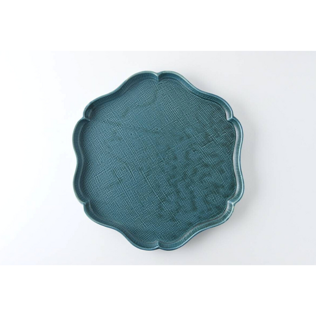 Hana Metallic Textured Mino Ware Plate