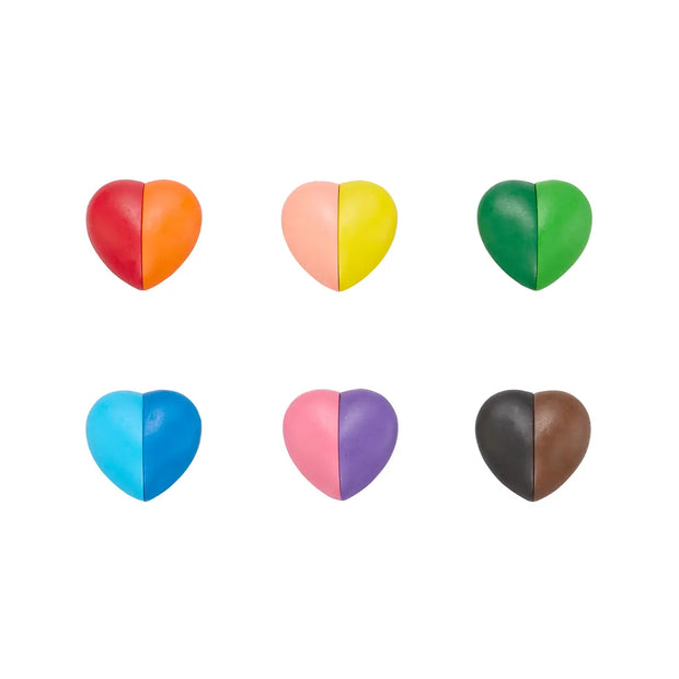 I Heart Art Erasable Crayons - Set of 6 心型幼兒蠟筆組
