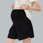 Bamboo Linen Stretchy Maternity Shorts with Roll Up Cuff 竹節棉孕婦褲裙 (2色可選)