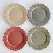 Mino Ware Lace Rim Plate 日本製石紋蕾絲盤 - 9" (4 Color Options)