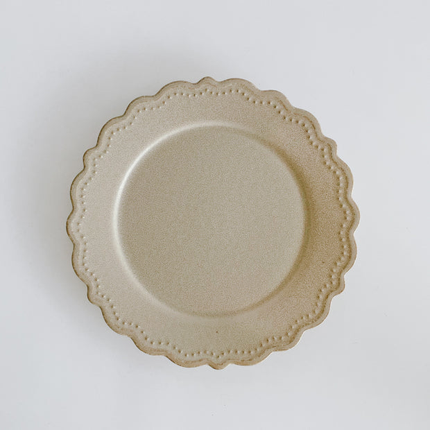 Mino Ware Lace Rim Plate 日本製石紋蕾絲盤 - 9" (4 Color Options)