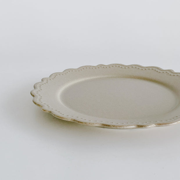 Mino Ware Lace Rim Plate 日本製石紋蕾絲盤 - 9" (4 Color Options)