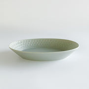 Press de Flower Scandi Oval Plate 日製美濃燒復古北歐霧面壓花橢圓盤