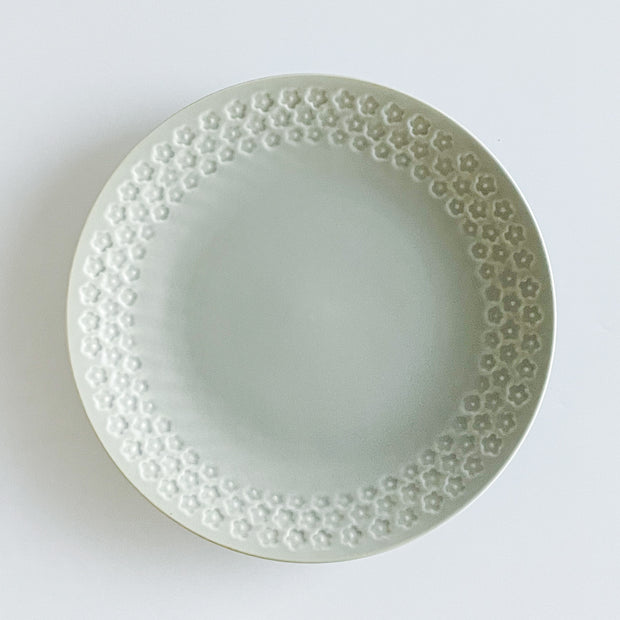 Press de Flower Scandi Plate 日製美濃燒復古北歐霧面壓花盤