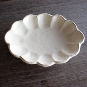 Rokuro Mino Ware Oval Plate 日本小兵橢圓花盤 - Off White