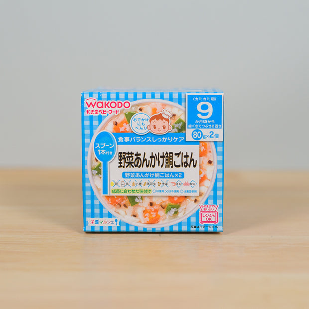 Baby Instant Food - Mixed Vegetables and Sea Bream over Rice (2 Pack) 日本和光堂盒裝便當系列 - 蔬菜鯛魚飯