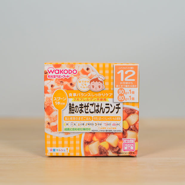 Baby Instant Food - Salmon & Rice Lunch (2-Pack) 日本和光堂盒裝便當系列 - 鮭魚拌飯 + 馬鈴薯燉牛肉