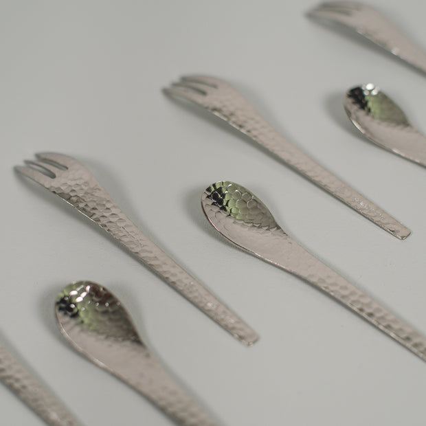 Stainless Steel Dessert Spoon & Fork 8pc Set 日本銀鱗咖啡湯匙/點心叉子禮盒組