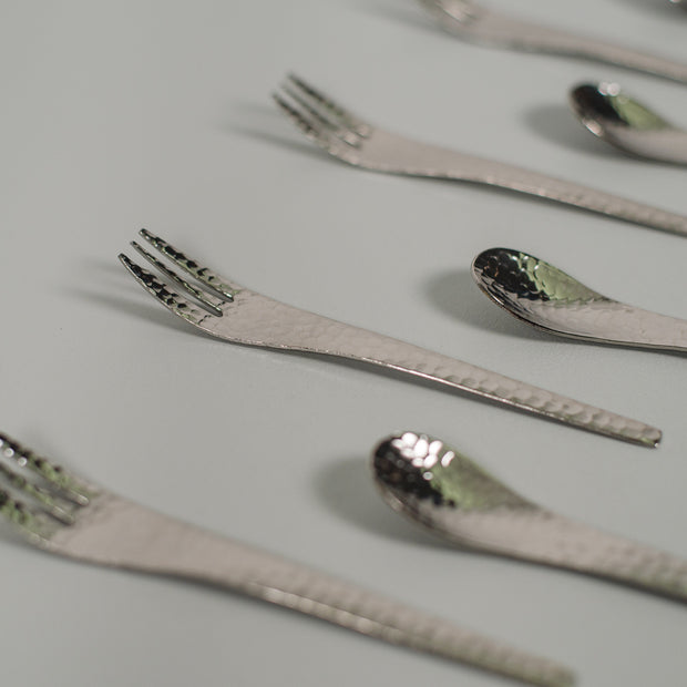 Stainless Steel Dessert Spoon & Fork 8pc Set 日本銀鱗咖啡湯匙/點心叉子禮盒組