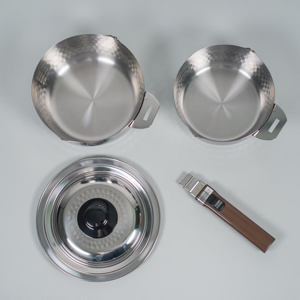 Yukihira Stainless Steel Saucepan Set with Lid and Removable Handle 日本可拆式不鏽鋼雪平鍋 4件組