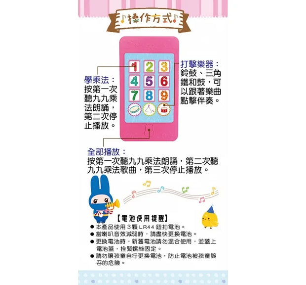口袋聲音書歡唱套組（全套4冊：忍者兔唱中文兒歌、忍者兔唱英文兒歌、忍者兔學唐詩、忍者兔學九九乘法）
