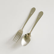 Smile Stainless Steel Dessert Spoon & Fork Set 不鏽鋼微笑點心湯叉組