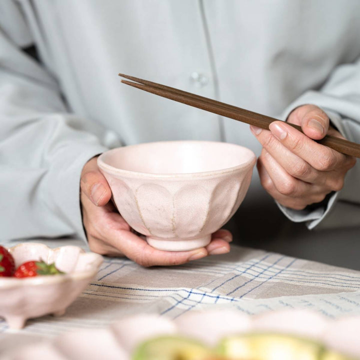 Rokuro Mino Ware Bowl 日本小兵粉引碗 - Peach (2 Size Options)